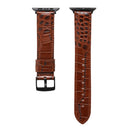 Crocodile Texture Leather Watch Band for Apple Watch Series 7 45mm / 6&SE&5&4 44mm / 3&2&1 42mm(Brown)