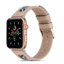 Genuine Leather + GD Knitting Watch Band for Apple Watch Series 7 41mm / 6&SE&5&4 40mm / 3&2&1 38mm(Beige)