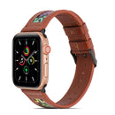 Genuine Leather + GD Knitting Watch Band for Apple Watch Series 7 41mm / 6&SE&5&4 40mm / 3&2&1 38mm(Brown)