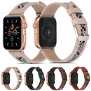 Genuine Leather + GD Knitting Watch Band for Apple Watch Series 7 41mm / 6&SE&5&4 40mm / 3&2&1 38mm(Black)