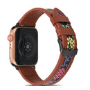 Genuine Leather + GD Knitting Watch Band for Apple Watch Series 7 45mm / 6&SE&5&4 44mm / 3&2&1 42mm(Brown)