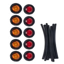 A5013 Red + Amber Light 10 in 1 Truck Trailer LED Round Side Marker Lamp