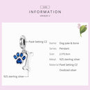 S925 Sterling Silver Dog Paw Bone Pendant DIY Bracelet Necklace Accessories