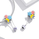 S925 Sterling Silver Star Moon Balloon Beads DIY Bracelet Necklace Accessories