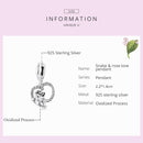 S925 Sterling Silver Snake Rose Heart Pendant DIY Bracelet Necklace Accessories