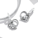 S925 Sterling Silver Snake Rose Heart Pendant DIY Bracelet Necklace Accessories