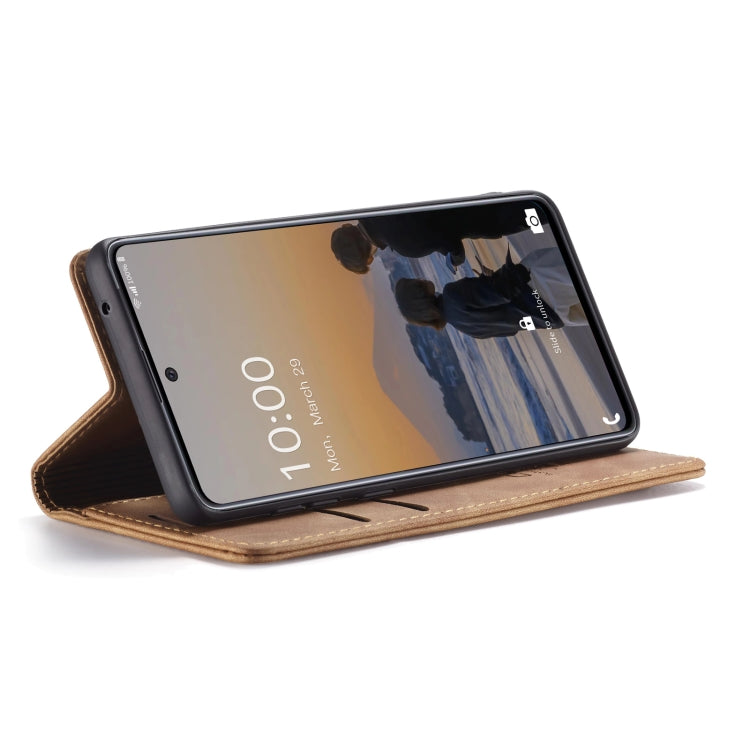 For Samsung Galaxy A33 5G CaseMe 013 Multifunctional Horizontal Flip Leather Phone Case(Brown)