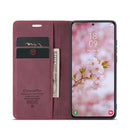 For Samsung Galaxy S22 CaseMe 013 Multifunctional Horizontal Flip Leather Phone Case(Wine Red)
