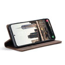 For Samsung Galaxy S22 CaseMe 013 Multifunctional Horizontal Flip Leather Phone Case(Coffee)