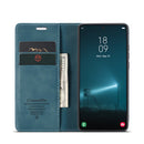 For Samsung Galaxy S22+ CaseMe 013 Multifunctional Horizontal Flip Leather Phone Case(Blue)