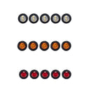 A5015 15 in 1 Red + Amber + White Light Truck Trailer LED Round Side Marker Lamp