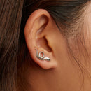 S925 Sterling Silver Snake Ear Stud Women Earrings