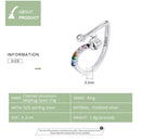 S925 Sterling Silver Color Zircon Ladybug Women Open Ring