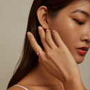 S925 Sterling Silver Gossip Graph Heart Women Open Ring
