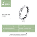 S925 Sterling Silver Simple Heart Zircon Women Ring, Size:6