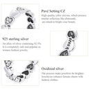 S925 Sterling Silver Simple Heart Zircon Women Ring, Size:6