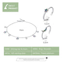 S925 Sterling Silver Star Colored Zircon Bracelet Women Jewelry