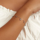 S925 Sterling Silver Star Colored Zircon Bracelet Women Jewelry