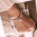 S925 Sterling Silver Butterfly Heart Colorful Opal Pendant DIY Bracelet Necklace Accessories