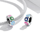 S925 Sterling Silver Colorful Devil Eye Beads DIY Bracelet Necklace Accessories