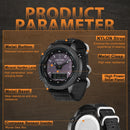 NORTH EDGE EVOQUE Solar Outdoor Waterproof Luminous Sports Nylon Strap Watch(Black)