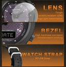 NORTH EDGE EVOQUE Solar Outdoor Waterproof Luminous Sports Nylon Strap Watch(Black)