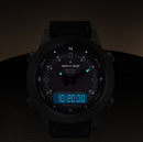 NORTH EDGE EVOQUE Solar Outdoor Waterproof Luminous Sports Nylon Strap Watch(Black)
