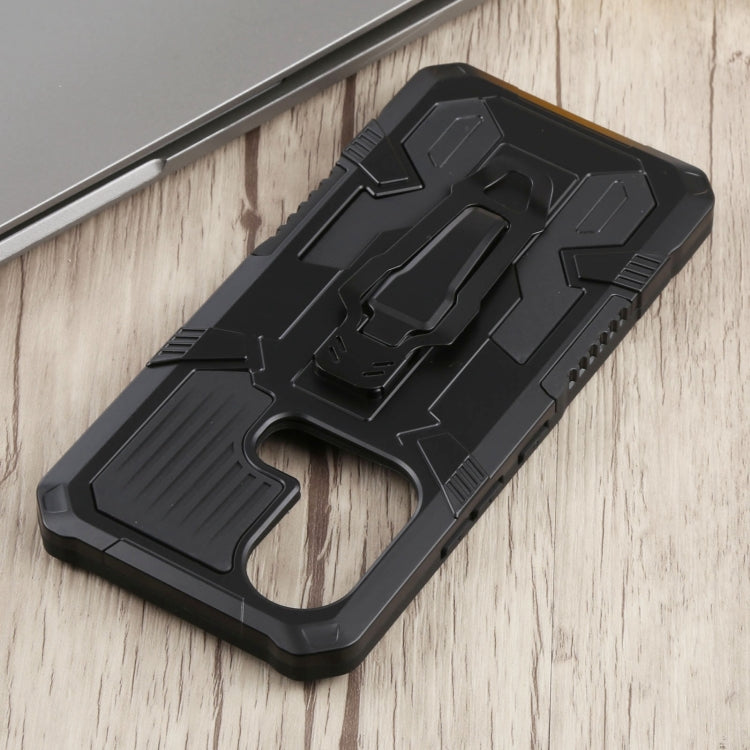 For Infinix Hot 11s Armor Warrior Shockproof PC + TPU Phone Case(Black)