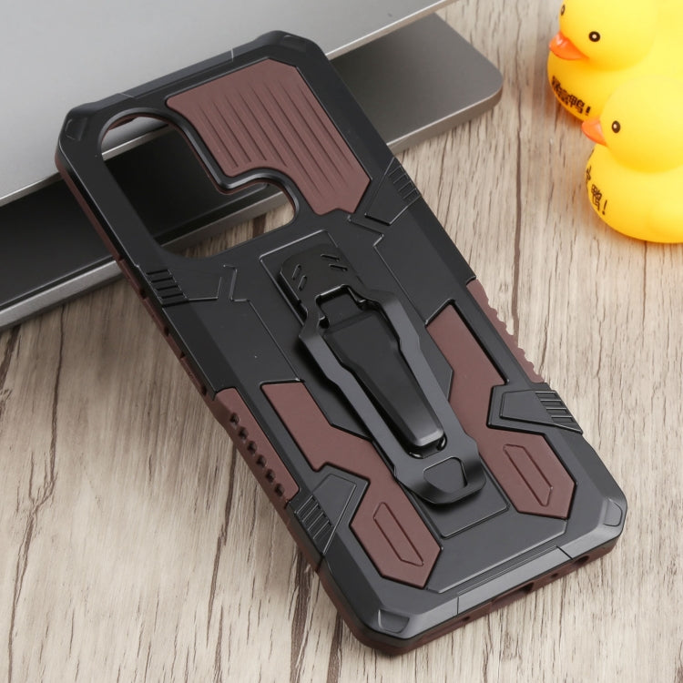 For Infinix Hot 11s Armor Warrior Shockproof PC + TPU Phone Case(Brown)