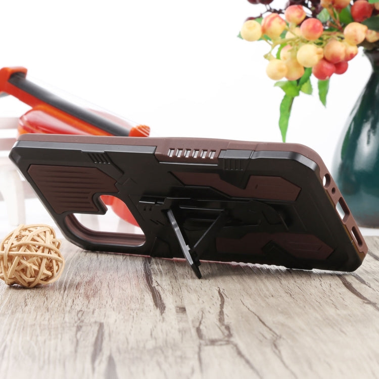 For Infinix Hot 11s Armor Warrior Shockproof PC + TPU Phone Case(Brown)