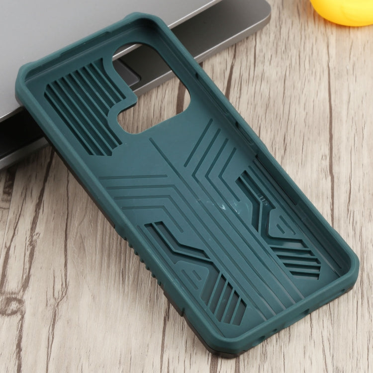 For Infinix Hot 11s Armor Warrior Shockproof PC + TPU Phone Case(Green)