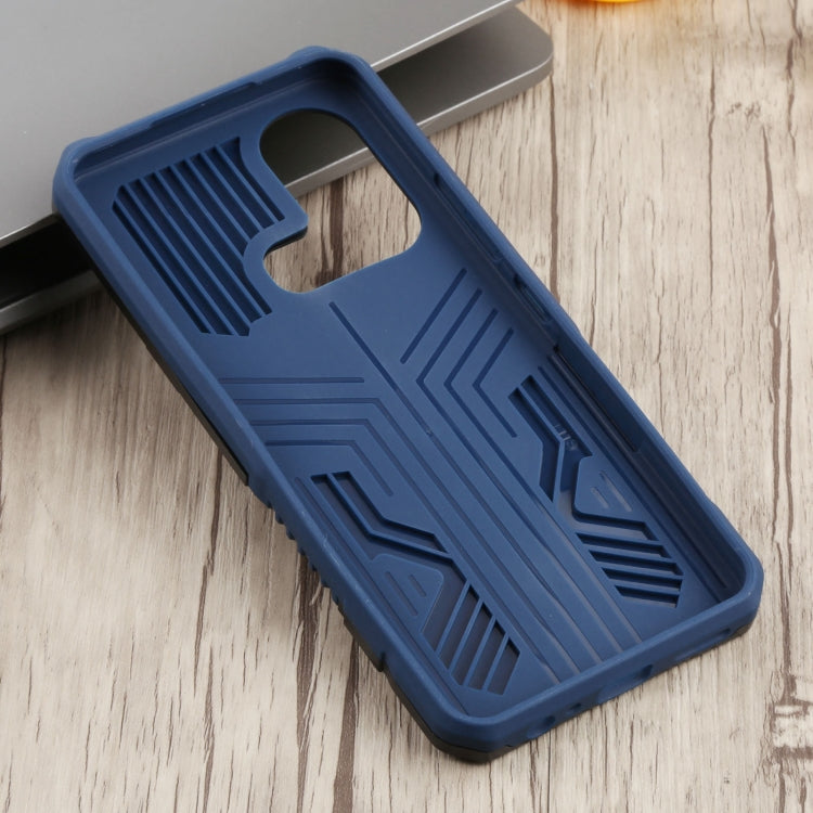 For Infinix Hot 11s Armor Warrior Shockproof PC + TPU Phone Case(Blue)