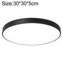 Macaron LED Round Ceiling Lamp, 3-Colors Light, Size:30cm(Black)