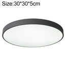 Macaron LED Round Ceiling Lamp, 3-Colors Light, Size:30cm(Grey)