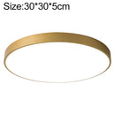 Macaron LED Round Ceiling Lamp, 3-Colors Light, Size:30cm(Gold)