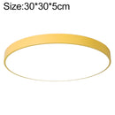 Macaron LED Round Ceiling Lamp, 3-Colors Light, Size:30cm(Yellow)