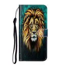 For Samsung Galaxy S22 5G Oil Embossed Pattern PU Leather Phone Case(Lion)