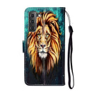 For Samsung Galaxy S22 5G Oil Embossed Pattern PU Leather Phone Case(Lion)
