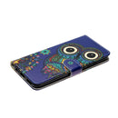 For Samsung Galaxy S22 5G Oil Embossed Pattern PU Leather Phone Case(Blue Owl)