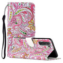 For Samsung Galaxy S22 5G Oil Embossed Pattern PU Leather Phone Case(Pepper Flower)