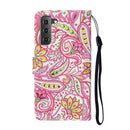 For Samsung Galaxy S22 5G Oil Embossed Pattern PU Leather Phone Case(Pepper Flower)