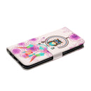 For Samsung Galaxy S22 5G Oil Embossed Pattern PU Leather Phone Case(Owl Wind Chimes)