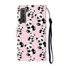 For Samsung Galaxy S22 5G Oil Embossed Pattern PU Leather Phone Case(Pandas)