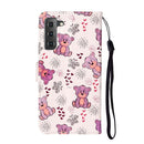 For Samsung Galaxy S22 5G Oil Embossed Pattern PU Leather Phone Case(Little Bear)