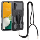 For Samsung Galaxy A13 5G Armor Warrior Shockproof PC + TPU Lanyard Phone Case(Grey)