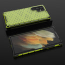 For Samsung Galaxy S22 Ultra 5G Honeycomb PC + TPU Phone Case(Green)
