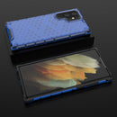 For Samsung Galaxy S22 Ultra 5G Honeycomb PC + TPU Phone Case(Blue)