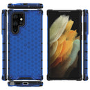 For Samsung Galaxy S22 Ultra 5G Honeycomb PC + TPU Phone Case(Blue)