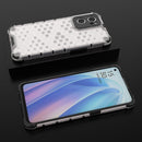 For OPPO Reno7 5G Honeycomb PC + TPU Phone Case(White)