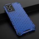 For OPPO Reno7 5G Honeycomb PC + TPU Phone Case(Blue)